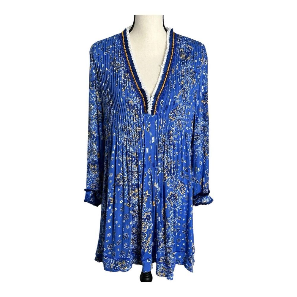 Poupette St. Barth Blue Floral Mini Dress